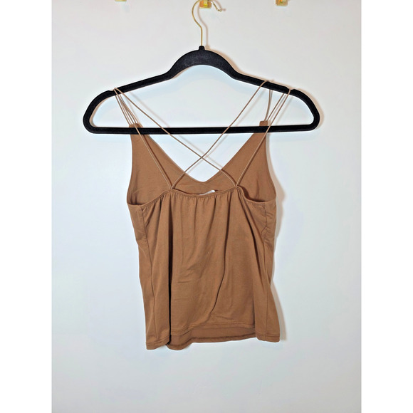 Vintage Y2k Brown Cami Top Women's Spaghetti Strap Cropped Size Small - Picture 4 of 8